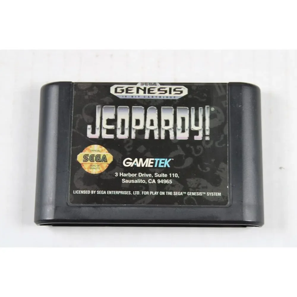 Jeopardy (Sega Genesis, 1992) Game Show Complete with Box Cartridge & Manual CIB